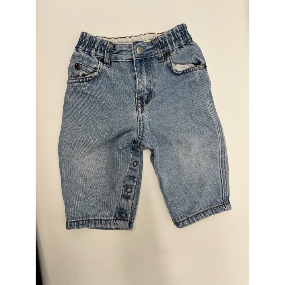 VTG Baby Gap Classic Jeans Light Wash Snap Inseam Elastic Waist Denim 3-6M